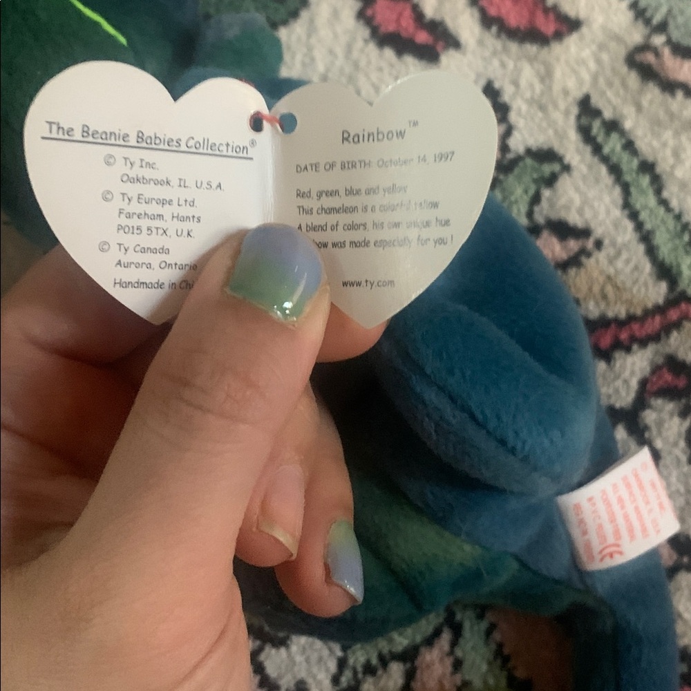 Ty Beanie Baby Rainbow The Iguana 1997 - Picture 4 of 5